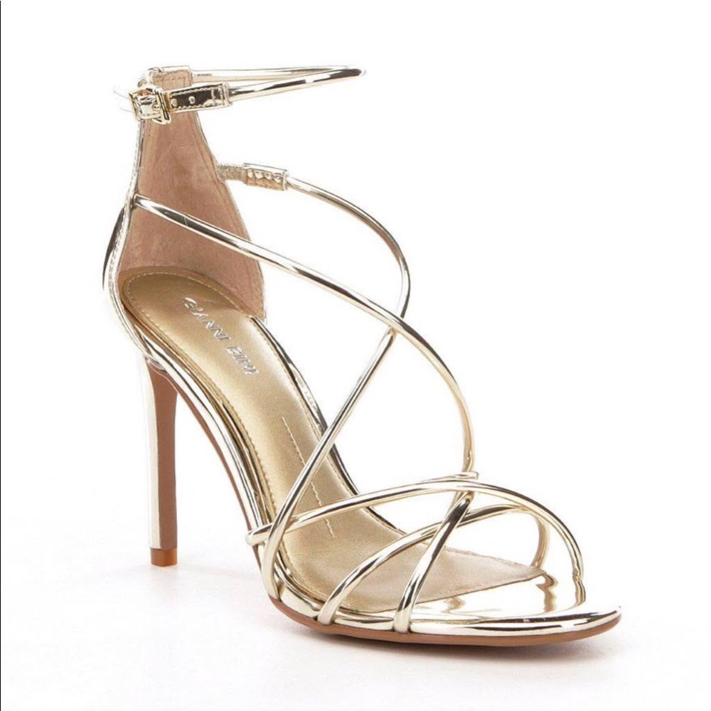 6.5 Gianni Bini Talisia Tubular Mirrored Dress Sandals